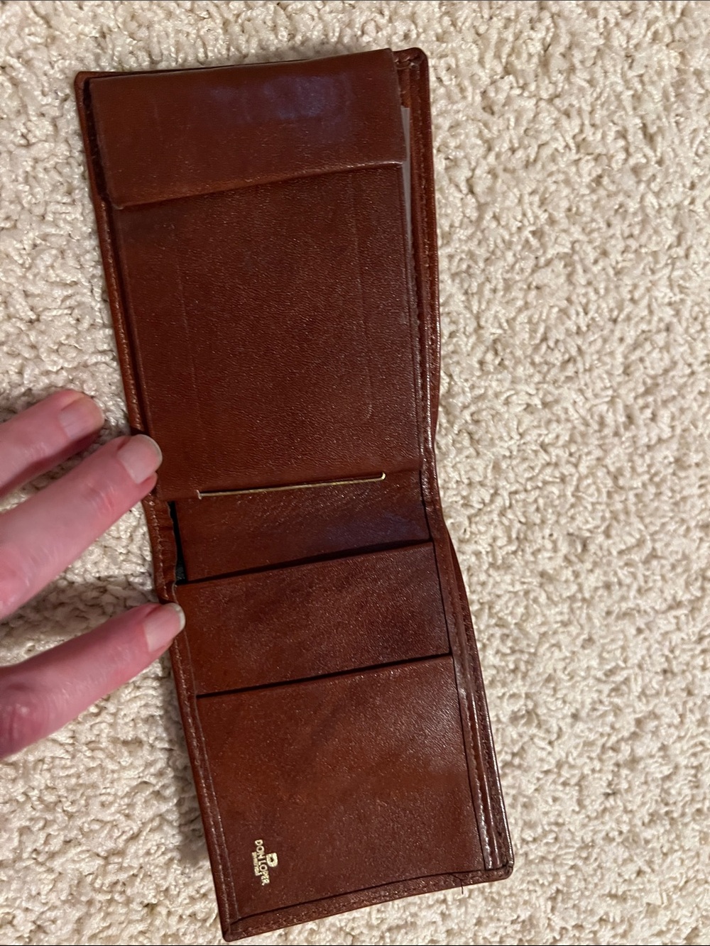Vintage Don Loper Classic Brown Leather Men's Bifold Wallet